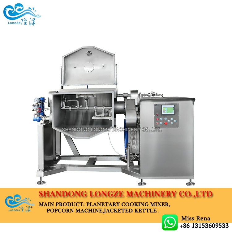 Big Capacity Steam Heating Vacuum Tilting Horizontal Cooking Pot with Mixer