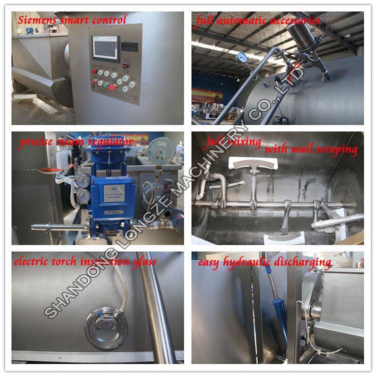 Vacuum horizontal food mixer machine_vacuum sauce stirring cooking mixer machine