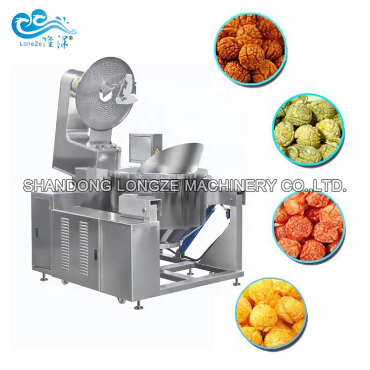 Industrial Automatic Gas Electric Heating Caramel Cheese Mushroom Pop Corn Making Machine Popcorn Production Line