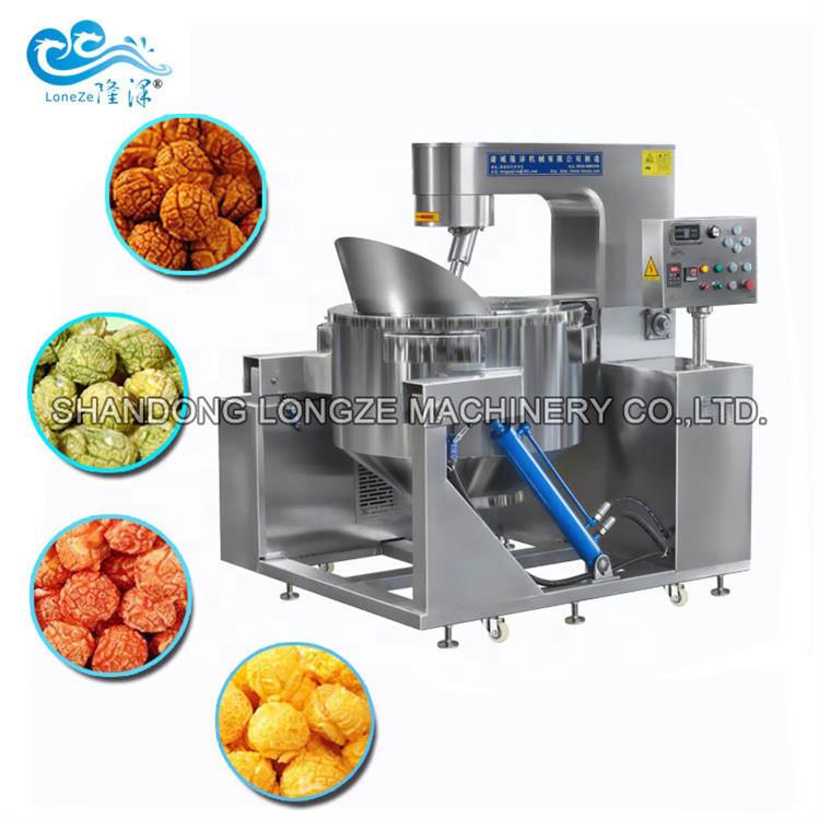 Large automatic gas popcorn machine_commercial caramel popcorn machine